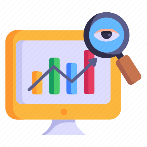 Data evaluation, data monitoring, data visualization, data analysis, data view icon - Download on Iconfinder