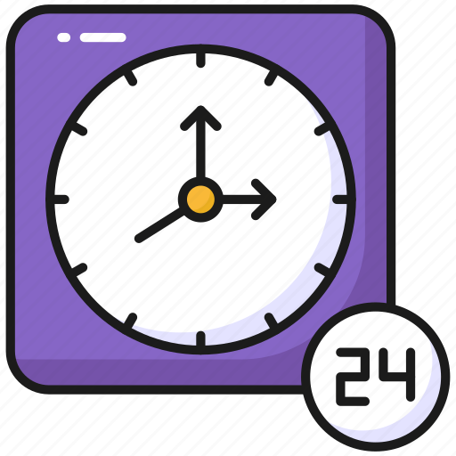 24, hour, service, support, clock, timer, hours icon - Download on Iconfinder