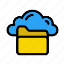 cloud, database, directory, files, folder