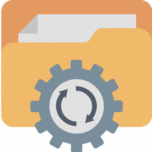 File, management, document, folder, gear, process, settings icon - Download on Iconfinder