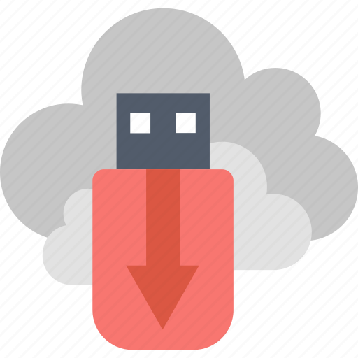 Cloud, save, data, database, download, flash drive, information icon - Download on Iconfinder