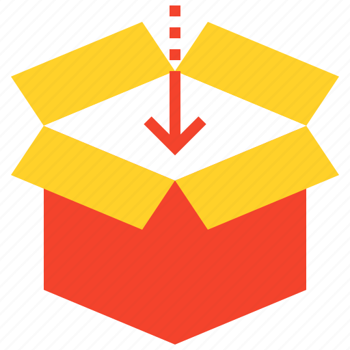 Arrow, box, container, content, download, package, product icon - Download on Iconfinder