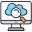 cloud computing drive, cloud exploration, cloud monitoring service, cloud search, cloud with magnifier 