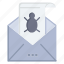 bug, e, email, mail, malware, spam, threat, virus 
