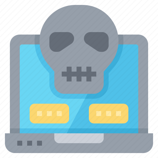 Cranium, cyber, hacker, notebook, security, skull, virus icon - Download on Iconfinder