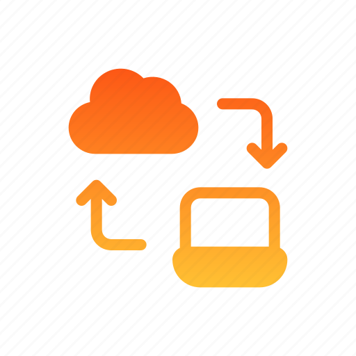 Data, transfer, cloud, computing, synchronize, laptop, arrows icon - Download on Iconfinder