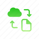 file, transfer, circular, arrow, storage, cloud