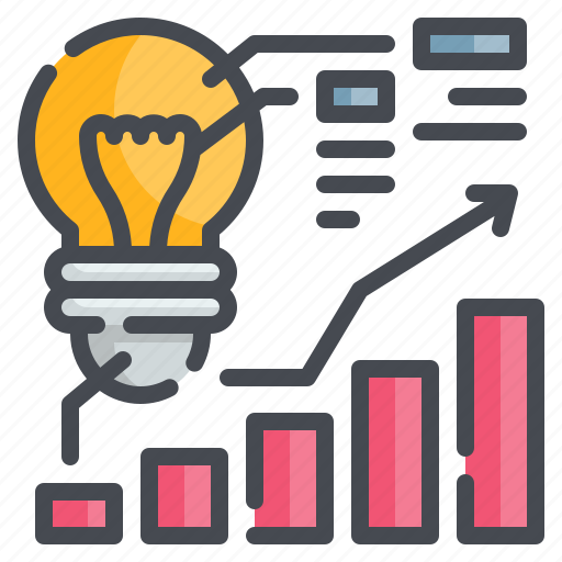 Idea, lightbulb, bar, chart, profits icon - Download on Iconfinder