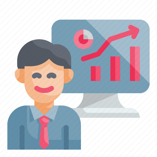 Businessman, finance, graph, presentation, report icon - Download on Iconfinder
