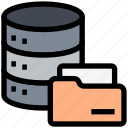 database, server, file folder, document