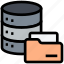 database, server, file folder, document 