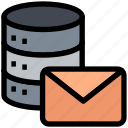 database, server, envelope, letter
