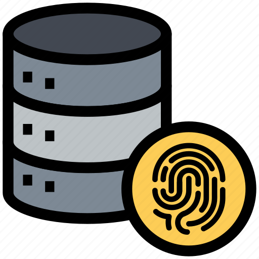Database, server, fingerprint, biometric icon - Download on Iconfinder