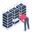 server room, server rack, data centers, databases, data storage 