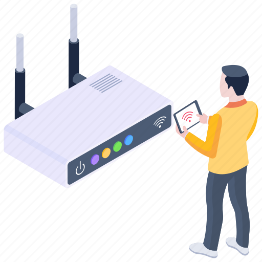 Wifi router, modem, wireless router, internet device, wifi device illustration - Download on Iconfinder