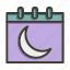 moon, calendar, schedule, forecast, night, space, date, clock, event 