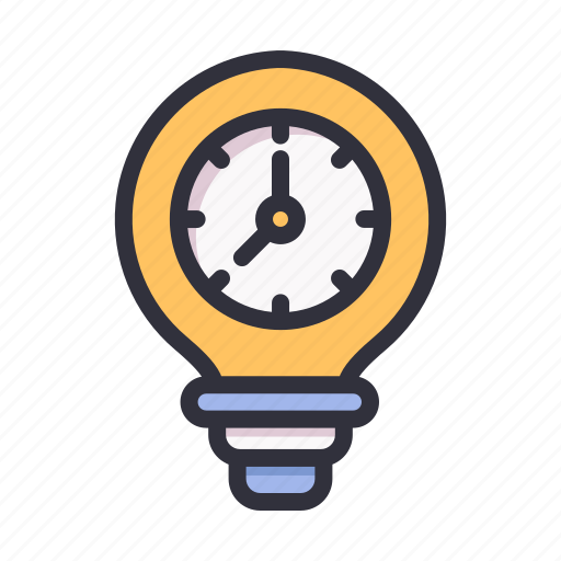 Clock, time, watch, creative, idea, bulb, lamp icon - Download on Iconfinder
