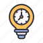 clock, time, watch, creative, idea, bulb, lamp 