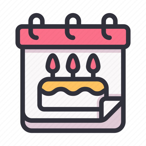 Calendar, date, schedule, cake, happy, birthday, born icon - Download on Iconfinder