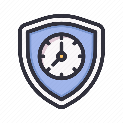 Clock, time, hour, watch, file, shield, protection icon - Download on Iconfinder