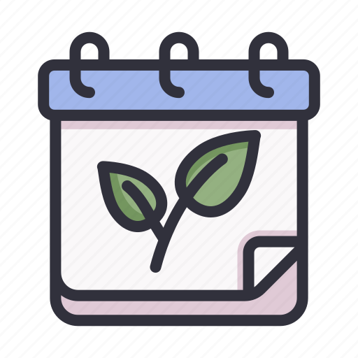 Calendar, date, planner, schedule, spring, leaf, season icon - Download on Iconfinder