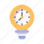 clock, time, watch, creative, idea, bulb, lamp 