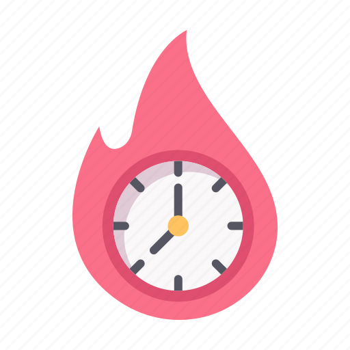 Clock, time, hour, watch, fire, flame, burn icon - Download on Iconfinder