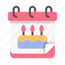 calendar, date, schedule, cake, happy, birthday, born