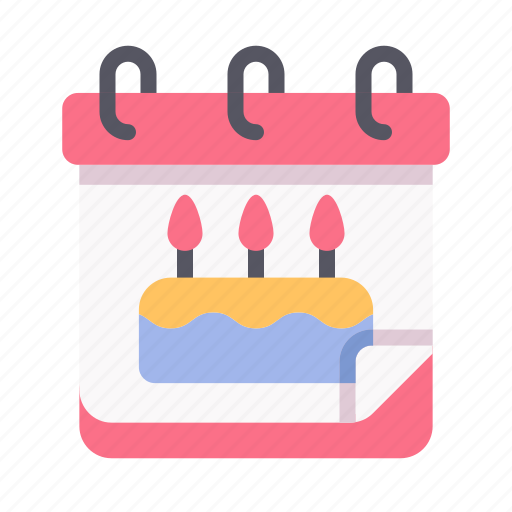 Calendar, date, schedule, cake, happy, birthday, born icon - Download on Iconfinder