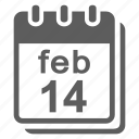 calendar, event, heart, love, month, schedule, valentine