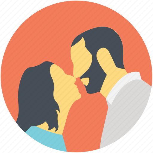 Couple kissing, instant connection, intimate kiss, romantic meetup, snuggling icon - Download on Iconfinder