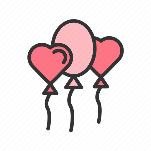 Balloons, valentine, decoration, celebration, greeting, party, fun icon - Download on Iconfinder