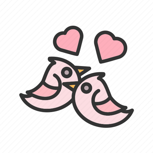 Birds, couple, hearts, happy, romantic, valentine, love birds icon - Download on Iconfinder