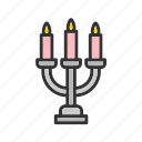 candelabrum, valentine, candle light, fire, celebration, lamp, burning, wax
