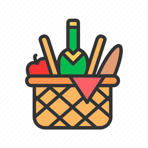 Picnic, wicker, add to basket, food, picnic basket, fun, couple icon - Download on Iconfinder
