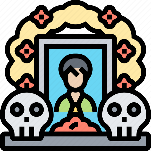 Decease, religious, garland, altar, picture icon - Download on Iconfinder