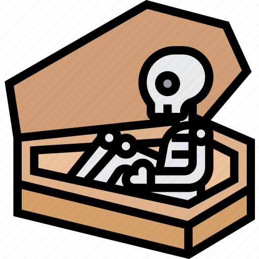 Death, casket, coffin, funeral, skeleton icon - Download on Iconfinder