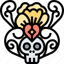 skull, adorned, heart, decoration, maxican