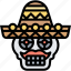 skull, hat, sombrero, muertos, maxican 