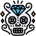 skull, jewelry, diamond, gemstone, maxican