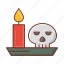 candle, church, catholic, skull, death 