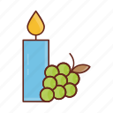 candle, grapes, day, death, candelabra
