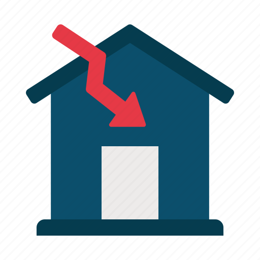 House, price down, down, house price, real estate, down arrow, property icon - Download on Iconfinder