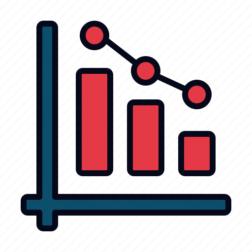Graph down, line bars, decrease, bar graph, business and finance, loss, graph icon - Download on Iconfinder