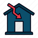 house, price down, house price, real estate, down arrow, property, price, decrease, home