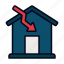 house, price down, house price, real estate, down arrow, property, price, decrease, home 