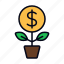 investment, invest, money, growth, business and finance, currency, plant, business, plant pot 