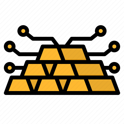 Gold, ingots, cryptocurrency, business, digital icon - Download on Iconfinder