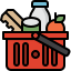 groceries, basket, grocery, supermarket, shopping, purchase, plastic 
