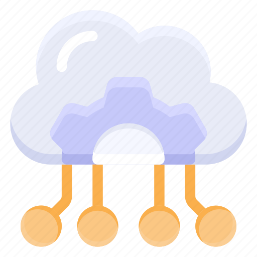 Cloud computing, cloud data, hosting, cogwheel icon - Download on Iconfinder